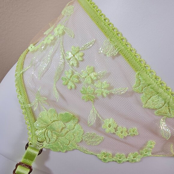 Honey Birdette Whitney Apple Light Green Garter Belt Suspender Size S - Picture 4 of 10